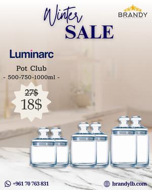 Pot Club Set 6 Glass Jars - Airtight