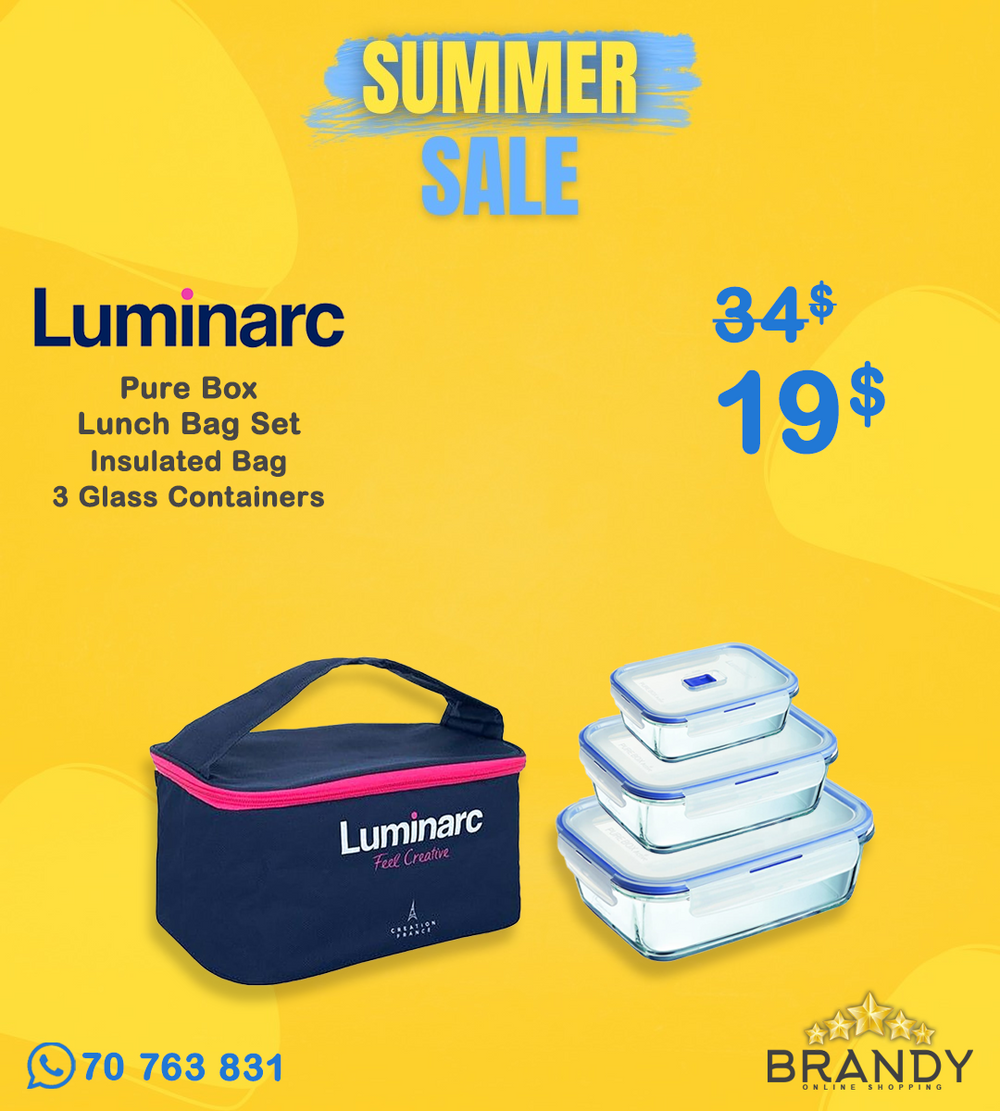 Luminarc Pure Box Active P4129 Lunch Set Tempered Glass with Insulated Bag