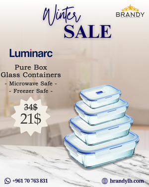 Pure Box Set 4 Rectangular Food Containers Blue