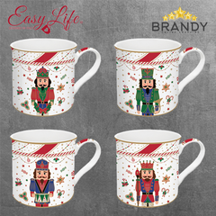 Easy Life Nutcracker Twist Set 4 Porcelain Mugs 300 ml Gift Box