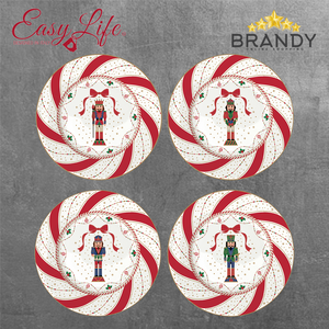 Easy Life Nutcracker Twist Set of 4 Porcelain Dessert Plates 19 cm