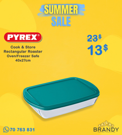 Pyrex Cook & Store Rectangular Roaster with Lid 40x27 cm 4.9 L