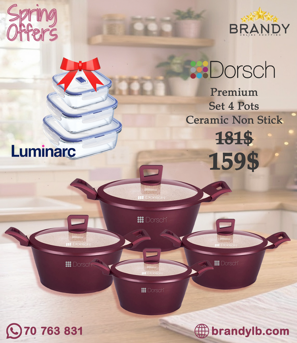 Dorsch DH-05492 Ceramic Casserole Set 4 Pots 20/24/28/32 cm