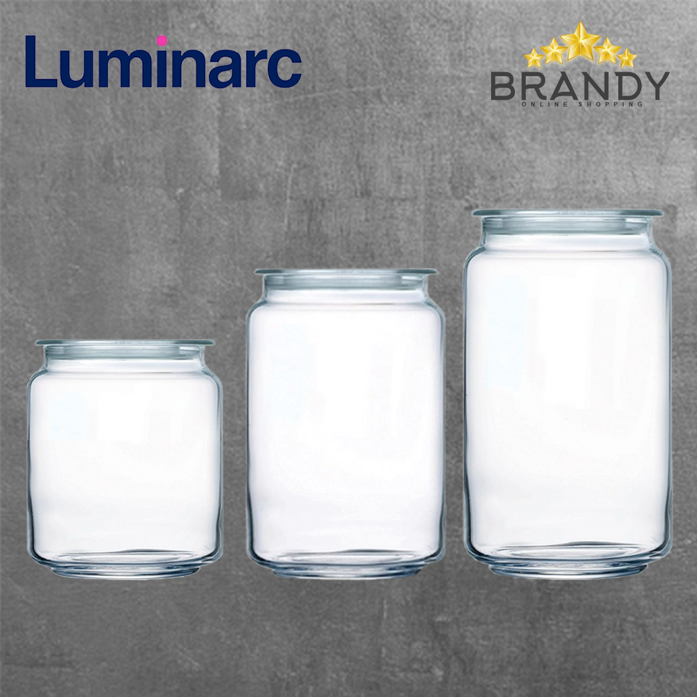 Luminarc Rondo Jars 3-Piece Glass Storage Set 0.5L 0.75L 1L