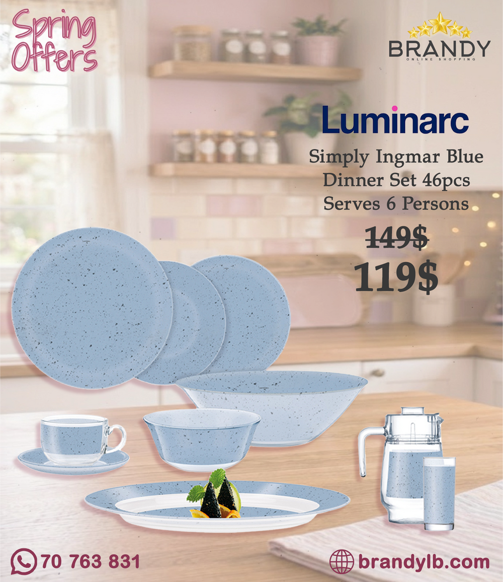 Luminarc Simply Ingmar Blue 46-Piece Dinner Set V4742