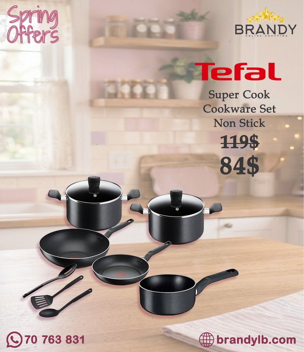 Tefal Super Cook 10-Piece Cookware Set B459SA85 Titanium Non-Stick