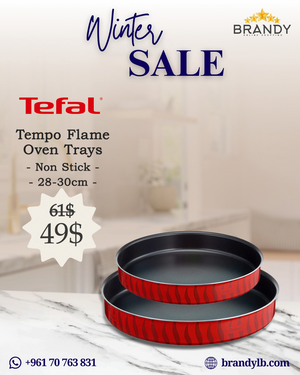 Tempo Flame Set 2 Round Trays, Non-Stick
