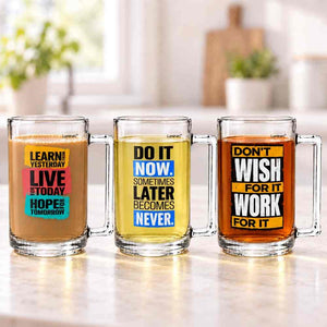 Luminarc Motivational Glass Mug 32 cl Set of 3 V7369