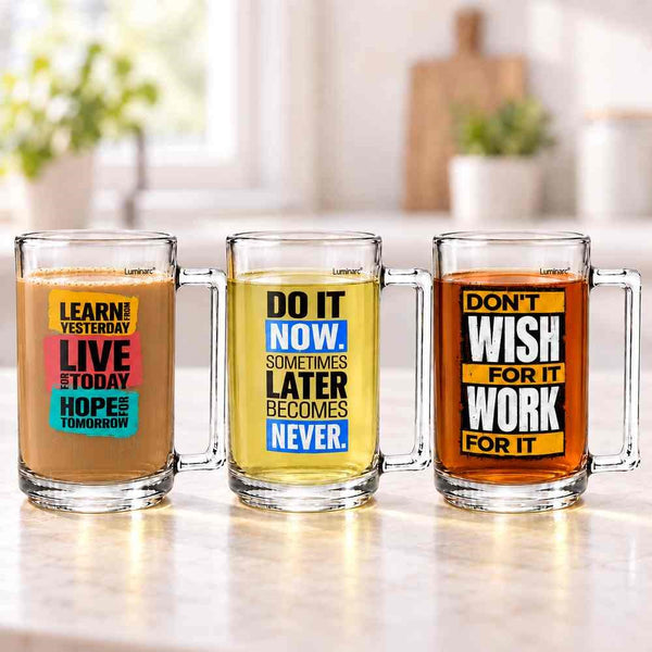 Luminarc Motivational Glass Mug 32 cl Set of 3 V7369