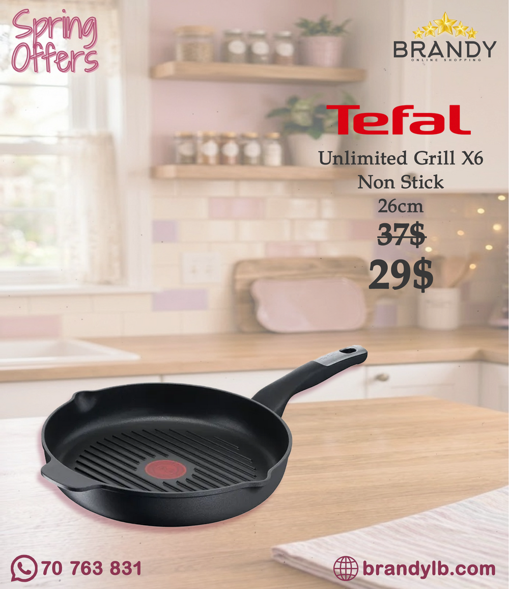 Tefal Unlimited Grillpan 26 cm Titanium Non-Stick Cast Aluminum