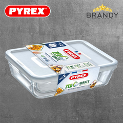Pyrex Zero Waste Cook & Freeze Glass Container Set 2‑Piece 0.8L & 1.5L